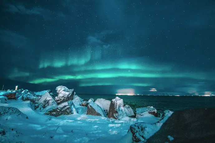 landscape photo of Aurora lights